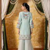Vaara Nishat Sky Blue Embroidered Suit Set with Dupatta