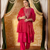 Riva Raspberry Fuchsia Embroidered Suit Set