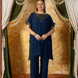 Vanya Space Blue Embroidered Co-ord Set