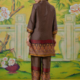Tara Coffee Brown Printed Co-ord Set