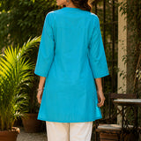 Sequinned Ethnic Embroidered Straight Kurti