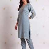 Gulabo Ice Blue Embroidered Kurta Set