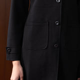 Eirene Black Monochrome Wool Coat