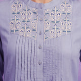 Blue Viscose Rayon Dori Embroidered Co-ord Set