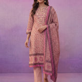 Pink All-Over Placement Printed Straight Suit Set