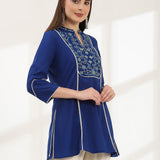 Cotton Linen Embroidered Kurta