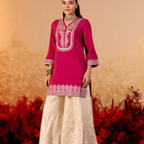 Saanvi Antique Pink Embroidered Sharara Set