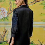 Zaria Midnight Black Embroidered Shirt