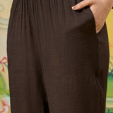 Eshira Walnut Brown Embroidered Co-ord Set