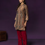 Aaraya Navy Printed Jamawar Kurta