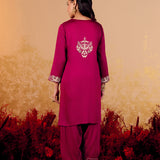 Samaira Electric Fuchsia Embroidered Suit Set