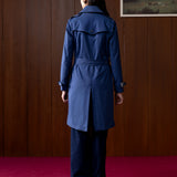 Neve Navy Suede A-line Coat