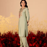 Anaya Sage Green Embroidered Kurta Set