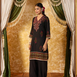 Mrinal Slate Black Printed Suit Set