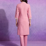Avni Pink Embroidered Kurta Set