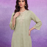 Aarna Mint Green Embroidered Kurta Set
