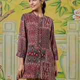 Aarna Scarlet Red Printed Tunic