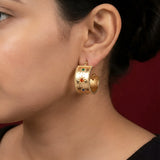 Riva Stone Hoop Earrings