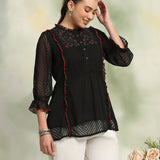 Ethnic Threadwork A-Line Georgette Kurti