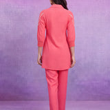 Kiara Neon Peach Textured Co-ord Set