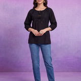 Aisha Black Embroidered Top