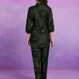 Green Rayon Straight Co-ord Set