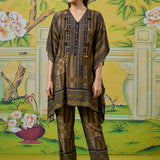 Aurelia Olive Garden Printed Kaftan Set
