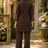 Viscose Rayon Embroidered Tunic Palazzo Co-Ord Set
