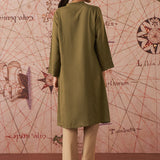 Sylvia Olive Monochrome Lyocell Kurta for Women