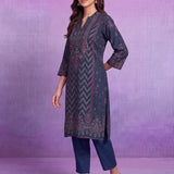 Zara Teal Blue Printed Kurta Set