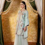 Vaara Nishat Sky Blue Embroidered Suit Set with Dupatta