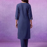 Anika Indigo Blue Embroidered Kurta Set