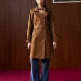 Neve Olive Suede A-line Coat