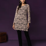 Iriya Black Embellished Net Straight Kurti