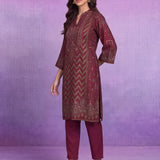 Zara Maroon Printed Kurta Set