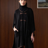 Elowen Black Wool Cape