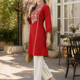 Cotton Linen Embroidered Tunic