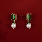 Emerald Avni Swarovski Pearl Earrings