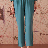 Ida Navy Embroidered Rayon Co-ord Set for Women