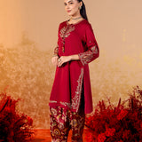 Ameera Ruby Red Embroidered Suit Set