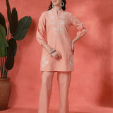 Cotton Blend Embroidered Co-Ord Set