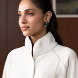 Ardelle Grey Fleece Collared Jacket