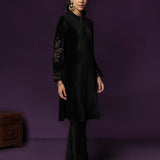 Iravya Black Embroidered Velvet Co-ord Set