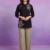 Zoya Black Embroidered Top