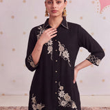 Arohi Sable Black Embroidered Co-ord Set