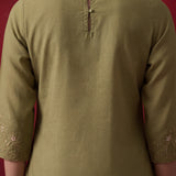 Green Embroidered Chanderi Festive Co-Ord Set