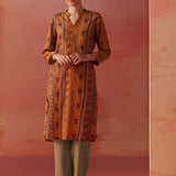 Maysa Mustard Embroidered Chiffon Co-ord Set for Women