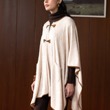 Elowen Pearl Ivory Wool Cape