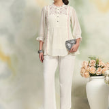 Ethnic Threadwork A-Line Georgette Kurti