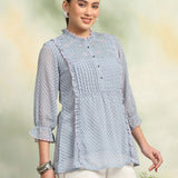 Ethnic Threadwork A-Line Georgette Kurti
